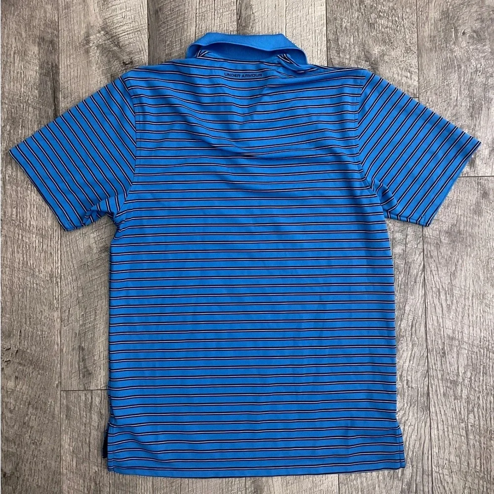 Under Armour Mens HeatGear Loose‎ Fit Striped Polo Shirt Blue Navy Small SM